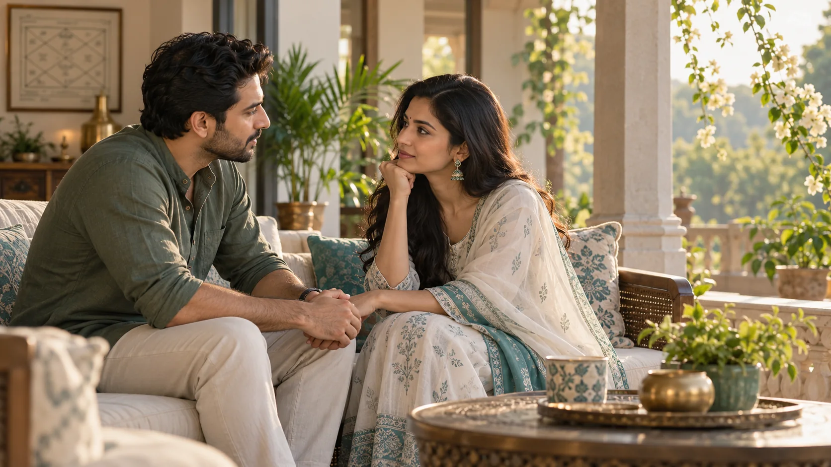 A couple reflecting on commitment and relationship timing