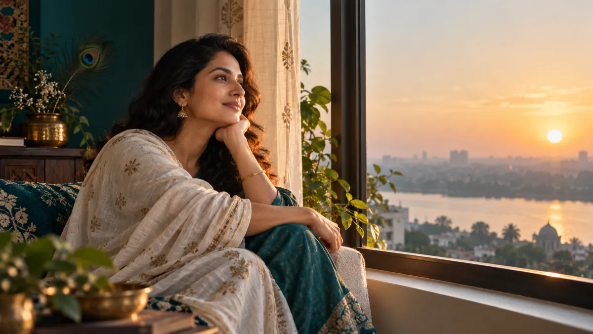 A woman reflecting with renewed clarity after an astrology consultation